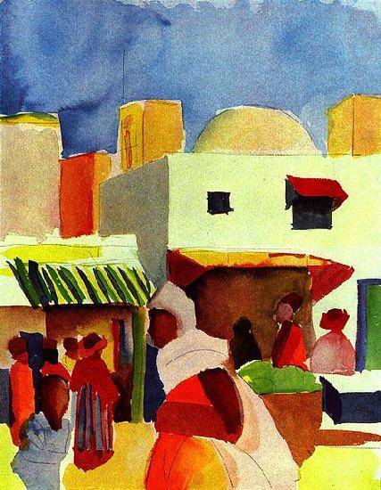 August Macke Markt in Algier oil painting image